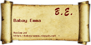 Babay Emma névjegykártya