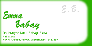 emma babay business card